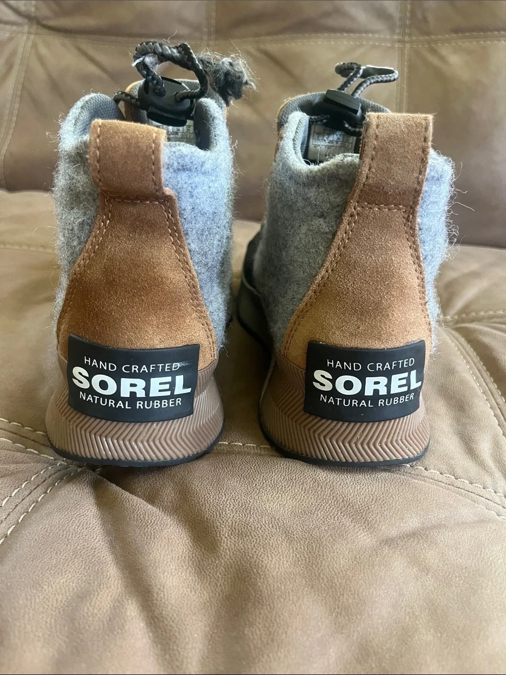 Sorel Kids Black and Brown Waterproof Snow Boots